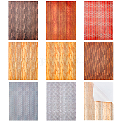Olycraft 9 hoja papel tapiz autoadhesivo de 9 colores, pegatinas de pared impermeables para modelo, decoración del edificio de la mesa de arena, rectángulo con patrón de mosaico, color mezclado, 285x210x0.2mm, 1 hoja / color