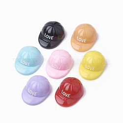 Cabuchones de resina, sombrero con la palabra amor, color mezclado, 25x19x11mm
