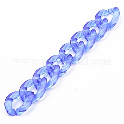 Handgefertigte transparente Acryl-Bordsteinketten, ungeschweißte, Kadettenblau, 39.37 Zoll (100 cm), Link: 23x17x4.5 mm, 1 m / Strang