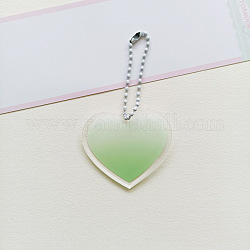 Пластиковые заготовки для ключей градиентного цвета, с шаровыми цепей, формы сердца, светло-зеленый