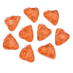クリア樹脂カボション  でこぼこのトップ付き  水の波紋  三角形  ダークオレンジ  17.5x23.5~24x8.5mm