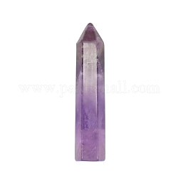 Point Tower Natural Natural Amethyst Home Display Decoration, Healing Stone Wands, for Reiki Chakra Meditation Therapy Decors, Hexagon Prism, 10x50mm