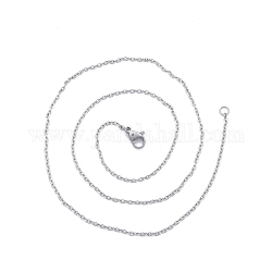 304 collar de cadenas de cable de acero inoxidable para hombres y mujeres, color acero inoxidable, amplia: 1.5 mm, 17.72 pulgada (45 cm)