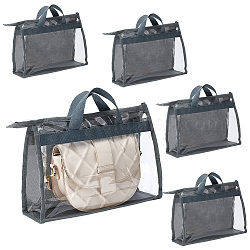 PH PandaHall 5 Pack Handbag Storage Organizer, Transparent Hanging Purse Storage Bags Grey Handbag Dust Bags with Zipper and Handle for Closet Door Shelf, 22.5x32.5x9.5cm/8.9x12.8x3.7 inch