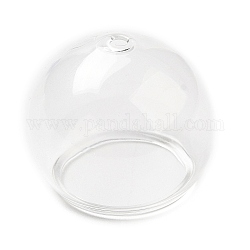 Cono de cuentas de vidrio transparente, para hacer campanas de viento, semicírculo, Claro, 25x21.5mm, agujero: 2 mm, diámetro interior: 16 mm