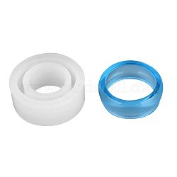 Moules transparents en silicone à anneau de bricolage, moules de résine, pour la résine UV, fabrication de bijoux en résine époxy, blanc, 23x10.5mm