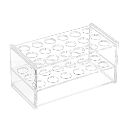 Acrylic Display Stands, Centrifuge Test Tube Display Stands, Lab Supplies, Rectangle with 18-hole, Clear, 150x75x70mm, Hole: 17mm