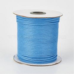Eco-Friendly Korean Waxed Polyester Cord, Deep Sky Blue, 0.5mm, about 169.51~174.98 Yards(155~160m)/Roll