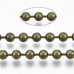 Латунные шаровые цепи, долговечный, пайки, с катушкой, без кадмия, без никеля и без свинца, античная бронза, 4 мм, около 150.91 фута (46 м) / рулон