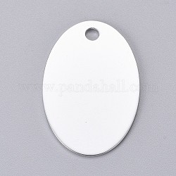 Ciondoli in alluminio pet, timbratura tag vuoto, ovale, argento, 38x25x1mm, Foro: 3.5 mm