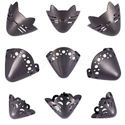 Gorgecraft 6Pcs 3 Style Alloy Shoes Creases Protector, Iron Toe Cap Covers, Prevent Shoes Crease Indentation Anti-Wrinkle, for High-Heeled Shoes Decorate Accessories, Gunmetal, 24~35x29~37.5x24.5~28mm, Hole: 2~3mm, 2pcs/style