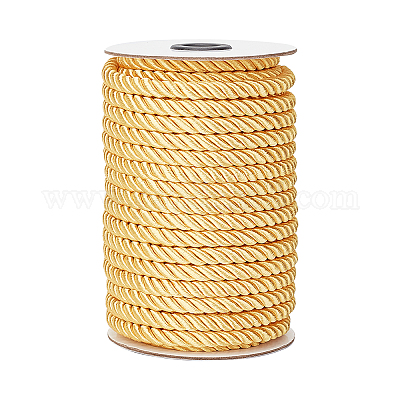 Wholesale PandaHall 8mm 20 Yards Twisted Cord Trim Gold Decorative Rope for  Curtain Tieback 