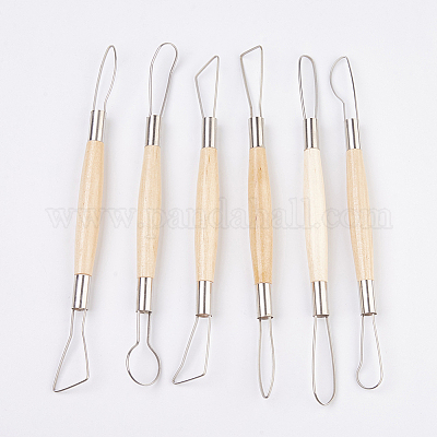 5pcs Silver Clay Sculpting Kit Wax Carver for Pottery Making Tool Set Kit