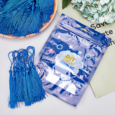 SUNNYCLUE 100Pcs Sewing Tassels Bulk Handmade Bookmark Tassel Silky Tassels  for Jewelry Making Soft Craft Tassels with Loops Bookmarks Polyester Silk