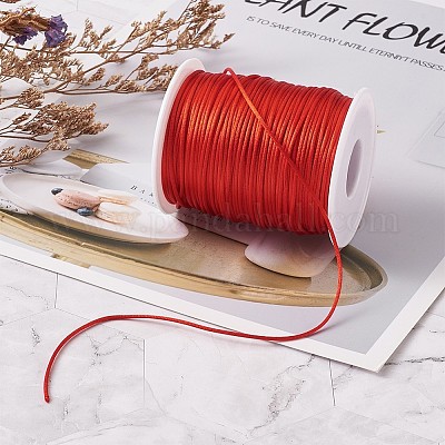 Red Twine String,100M Red Thread Twist Ties with Coil,Red Metallic