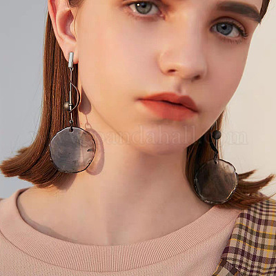 Coiris Handmade Thread Ball Beaded Dangle Earrings Drop Earrings for Women 