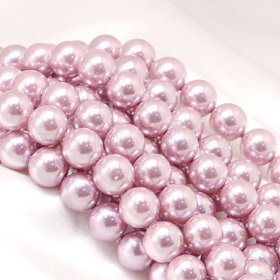 Chapelets de perles rondes en coquille&nbsp;BSHE-L011-8mm-A001-1