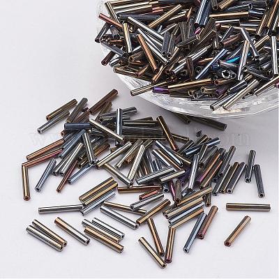 Abalorios de vidrio bugle&nbsp;SEED-E001-12mm-82#-1