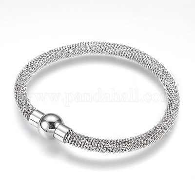 7 set di bracciali sottili in acciaio inossidabile 304 a 3 colori per donna all'ingrosso