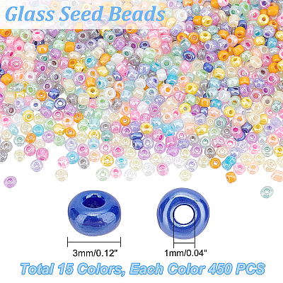 15 Farben Glas Saatperlen&nbsp;SEED-PH0012-07-1