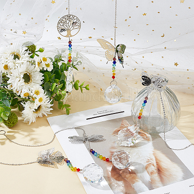 Wholesale GORGECRAFT 5 Style Crystal Suncatchers with Prisms Hanging Window  Sun Catcher Butterfly Bee Dragonfly Indoor Rainbow Maker Ornament Glass  Rhinestone and Brass Pendants Dream Catchers Kit 