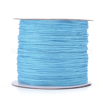 55 Yards 2mm Twisted Satin Nylon Cord 3-Ply Blue Twisted Cord Trim String  Thread for Crafts and Jewelry Making 