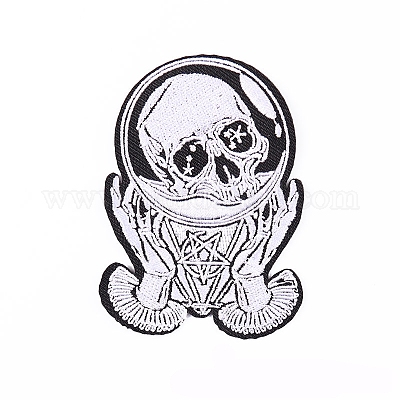 Toppa Ricamata A Forma Di Teschio Da Stirare Su Vestiti - Decorazione DIY Per Giacca, Borsa, Cappello - 30x30cm