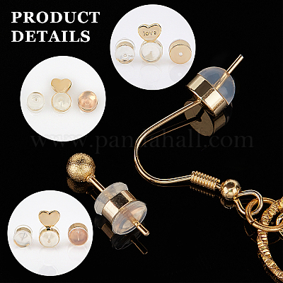 Earring Backs,Back Earrings Fishhook Earring Backs for Droopy Ears Earring  Backs Replacements Bullet Clutch Back Earrings Replacement Earring Backs