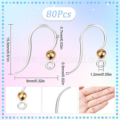 Wholesale SUNNYCLUE 1 Box 80Pcs Plastic Earring Hook French