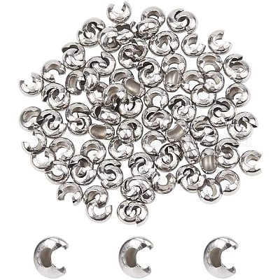 Wholesale Unicraftale 304 Stainless Steel Crimp Beads Covers