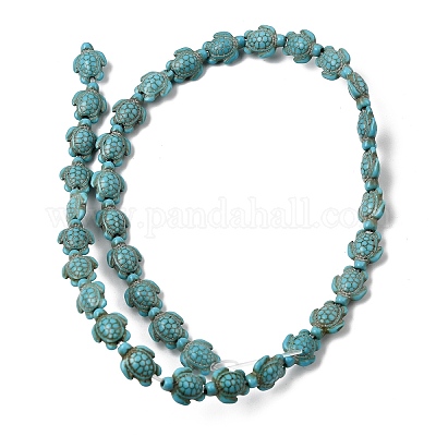 Chapelets de perles en turquoise synthétique&nbsp;G-E456-35D-8x10mm-03-1