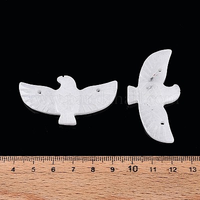 Ciondoli in pietra preziosa di giada bianca naturale a forma di aquila&nbsp;G-P563-05E-1