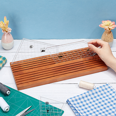 Porta Righello Organizzatore Per Righelli Da Quilting In Legno A 9 Slot