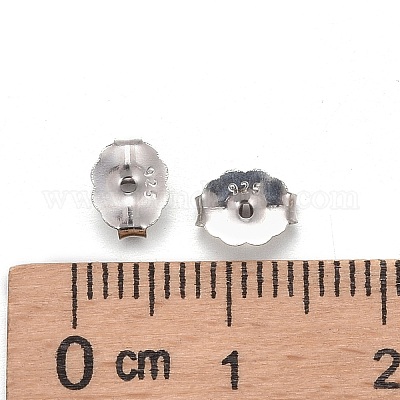925 tuerca para pendientes de plata de ley chapada en rodio antideslustre&nbsp;STER-E041-11B-1