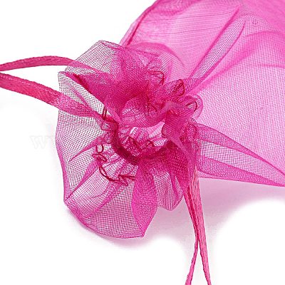 Bolsas rectangulares de organza con cordón&nbsp;CON-PW0001-054B-17-1