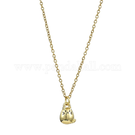 Ожерелье с подвеской из сплава и эмали в форме кошки NJEW-JN04613-02-1