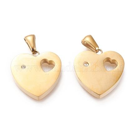 Valentine's Day Ion Plating(IP) 304 Stainless Steel Pendants STAS-F253-02G-1