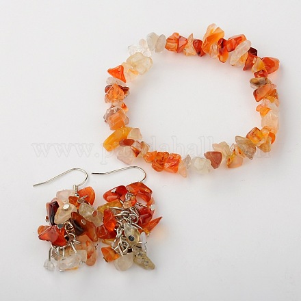 Gemstone Jewelry Sets: Earrings & Bracelets SJEW-JS00707-04-1
