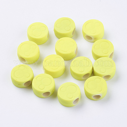 Rubber Coated Acrylic European Beads OPDL-R004-2-1
