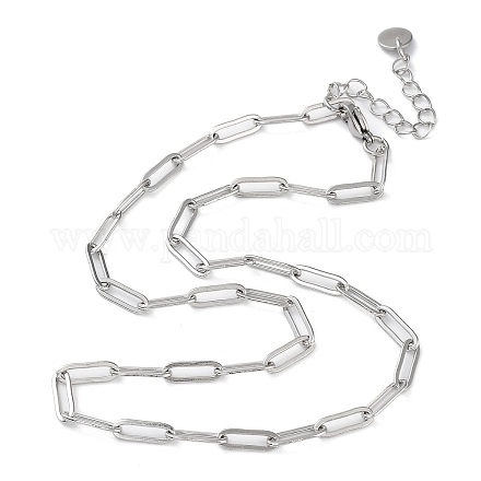 304 collar de cadena con clip de acero inoxidable NJEW-D045-14P-1