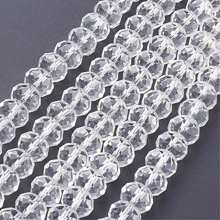 Perle di vetro fatte a mano rondelle sfaccettate GS011-01-1
