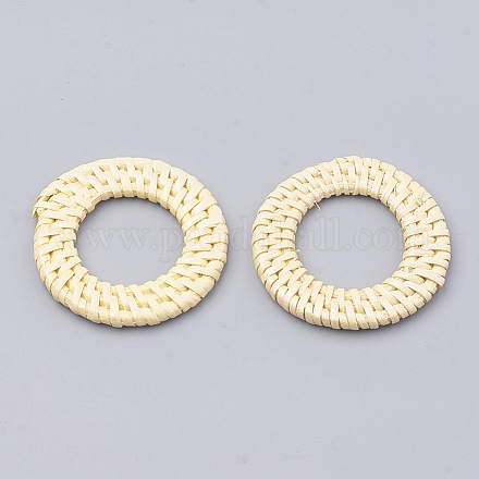 Handmade Spray Painted Reed Cane/Rattan Woven Linking Rings X-WOVE-N007-01E-1