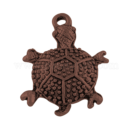 Tibetan Style Tortoise Pendants TIBEP-M035-05R-FF-1