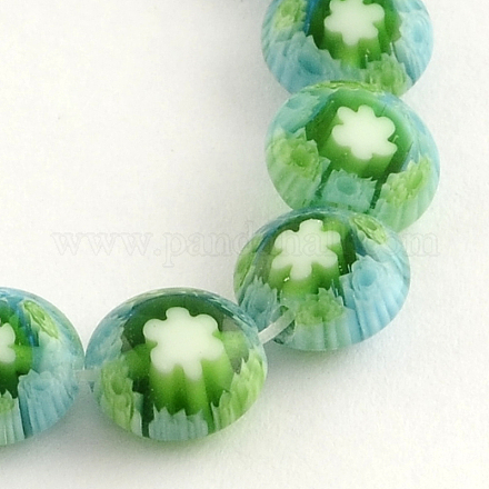 Handmade Millefiori Glass Beads Strands LK-R004-03B-1