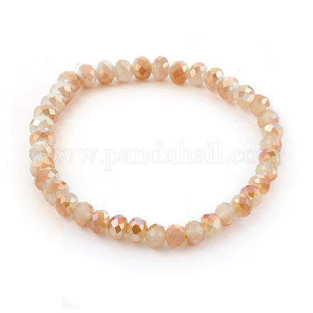 Electroplate Glass Beads Stretch Bracelets BJEW-JB04021-05-1