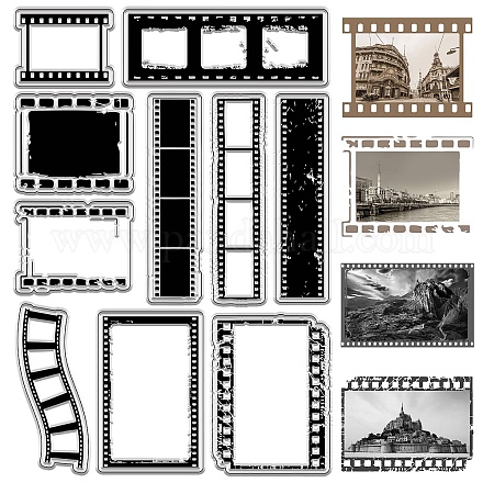 CRASPIRE Vintage Movie Tape Clear Rubber Stamps Retro Postcard Frame Video Reusable Transparent Silicone Stamp Seals for Journaling Card Making Scrapbooking Photo Album Decorative DIY Christmas Gift DIY-WH0439-0258-1