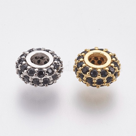 Perle ecologiche in ottone micro pavé di zirconi ZIRC-F083-096-01-RS-1