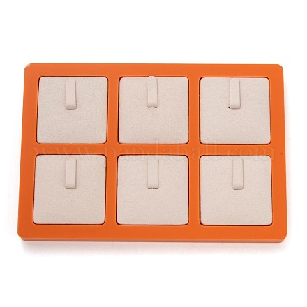 Resin Artificial Marble Finger Rings Display Tray AJEW-I048-01-1
