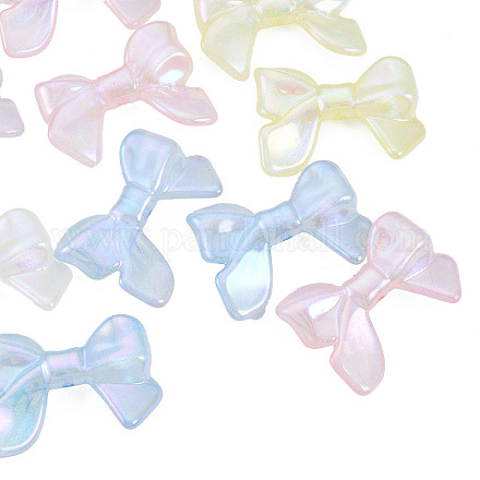 Perlas de acrílico chapadas en arco iris iridiscentes X-OACR-N010-081-1