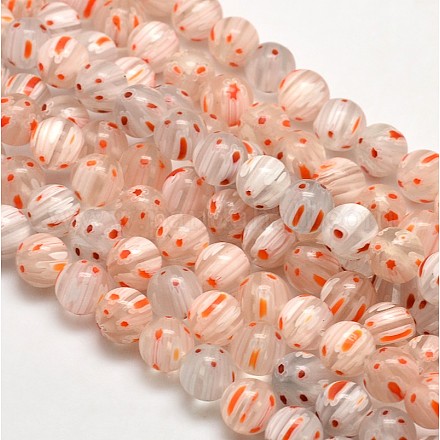Round Millefiori Glass Beads Strands LK-P003-06-1